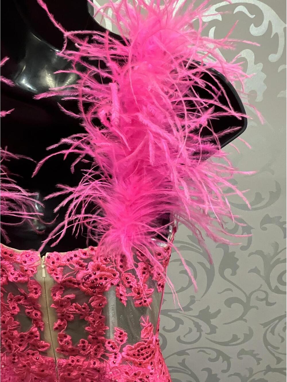 Hot Pink Sequin Prom Pageant Formal Dress NWT!! - Picture 5 of 7